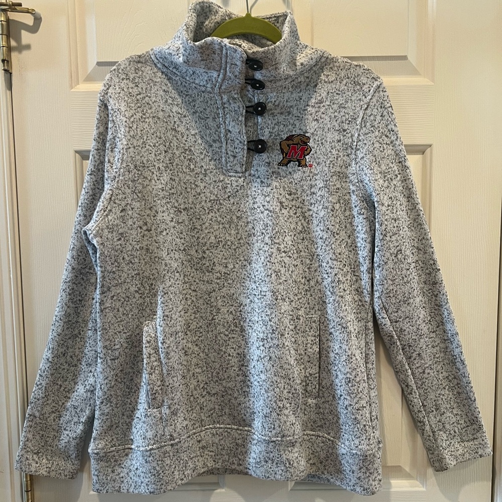 Champion Maryland Terrapins Gray/White Sweater Pullover Women’s Large